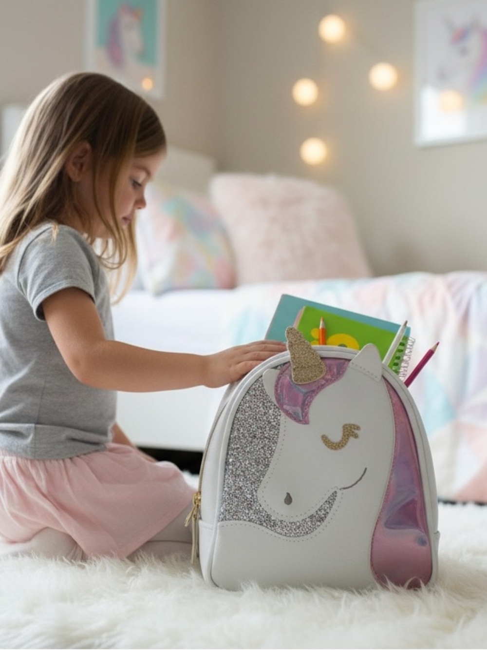 Bath and Bodyworks unicorn cosmetics bag